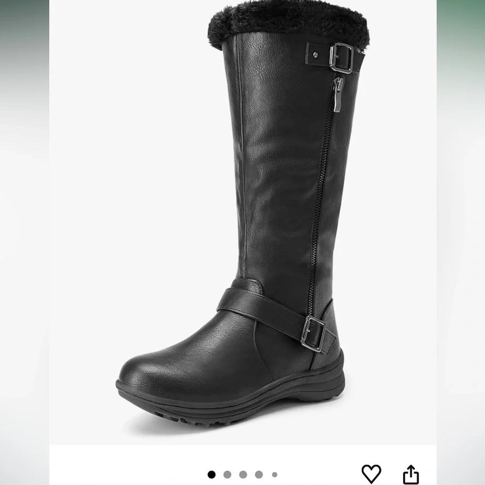 Dreampairs Women's Black Knee-High Boots size 8.5
